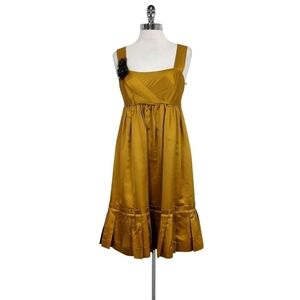 VERA WANG LAVENDER LABEL Chambray Silk Lined cocktail Dress Beaded Accent Sz 4